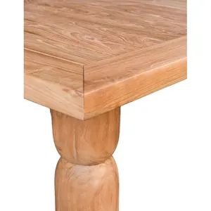 Mesa de Comedor con Pedestal de Madera de Teca Sólida de Grado Comercial, Moderna y Duradera, Muebles para Restaurante y Hogar, Venta Directa de Fábrica - Product Image 3