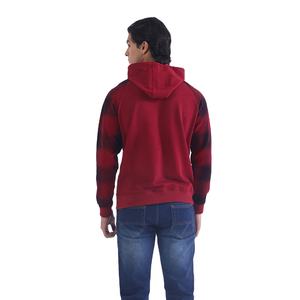 Hommes à la mode sweat à capuche imprimé rouge noir Street Style pull à manches longues sweat à capuche coton polaire chaud tenue décontracté pour hommes - Product Image 5