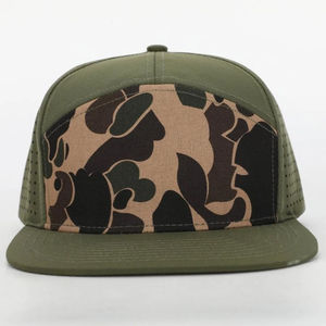 หมวกแก๊ป 7 แผง ยี่ห้อ Vietnam Supplier รุ่น Ri 168 ลายพรางเป็ด ผ้า Loden ตัดด้วยเลเซอร์ ตาข่ายแบบ Snapback - Product Image 1