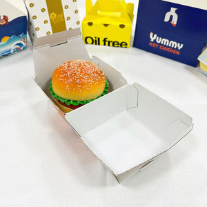 Low Price Customized Eco-Friendly Biodegradable Disposable Hamburger Packaging Food Grade Corrugated Paper Fast Food <b>Box</b> - Product Image 5