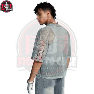 Camisetas Urbanas de Alta Gama para Hombre, Estilo Hip Hop, Oversize, Color Verde, Hombros Caídos, Estampado de Alta Densidad, Malla Transpirable - Product Image 4