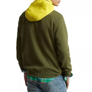 Sweat-shirt polaire à capuche demi-zip color block pour homme, style streetwear décontracté, vêtement d'hiver, fournisseur OEM - Product Image 2