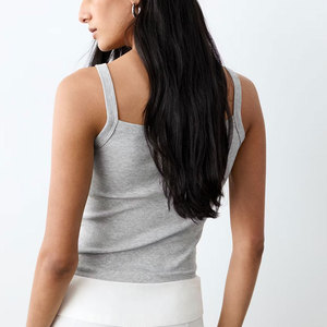 High Elastic <b>Knitted</b> Front Quick Dry <b>Women</b> Fitness Gym <b>Tank</b> <b>Top</b> Designed for Gym Exercise Sports Yoga Dance Performance Wear - Product Image 3