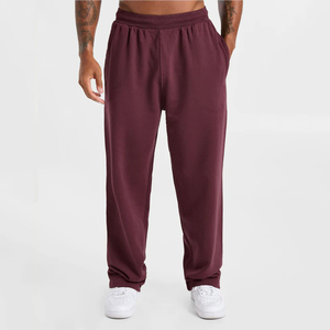 Pantalon de jogging en coton pour homme avec logo personnalisé, taille élastique, poches latérales, décontracté, respirant, tricoté, à prix réduit - Product Image 1