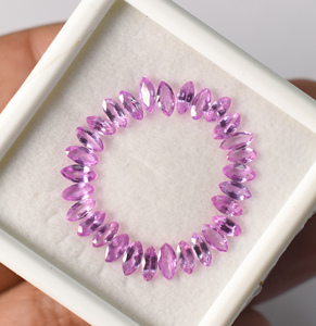Zafiro rosa natural marquesa de 5x2.5 mm, zafiro de Ceilán, Sri Lanka, piedra preciosa suelta para joyería. - Product Image 1