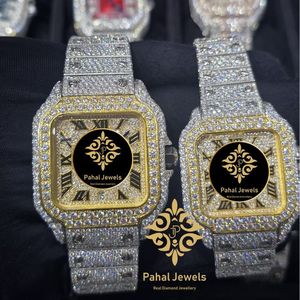 นาฬิกา Pahal Jewels Luxury Square Diamond Sapphire Crystal สายสแตนเลสสตีล ขนาด 20 มม. ระบบอนาล็อก ควอตซ์ สำหรับทุกเพศทุกวัย แฟชั่นเครื่องประดับ ขนาด 40 มม. - Product Image 1