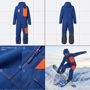 Mono de Esquí para Hombre MALUZA INDUSTRIES OEM, Aislado Térmicamente, con Capucha, de Poliéster/Nailon, Impermeable, Cortavientos, para Invierno - Product Image 4