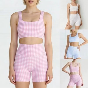 Conjunto de pantalones y top de yoga de cintura alta para mujer, tela transpirable de secado rápido, perfecto para pilates, correr y fitness - Product Image 5