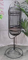Cage à oiseaux ronde moyenne Vintage, Cage à oiseaux en fer blanc maison à oiseaux en fer Vintage cage à oiseaux en dôme de fer,