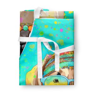 Unisex Large Multicolor Weimaraner Hippie Dawg <b>Apron</b> for <b>Cooking</b> Baking Crafts Gardening-for Adults <b>Men</b> Women Kitchen Server - Product Image 3