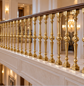 Balustrade d'escalier Gilded Heritage avec détails en orbe torsadé et meneaux torsadés fins pour intérieurs classiques grandioses - Product Image 4