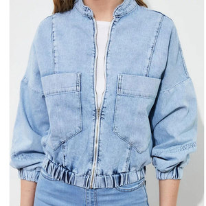 Oem Women's <b>Denim</b> Jean <b>Cropped</b> <b>Jacket</b> Women Casual Outwear Fall <b>Jacket</b> <b>Denim</b> Button Up Coat Oversize <b>Denim</b> <b>Jacket</b> For Ladies - Product Image 5