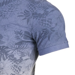 Camiseta antiarrugas de marca para hombre, camiseta transpirable azul con estampado completo, Material de Jersey de algodón 100%, ropa para hombre - Product Image 5