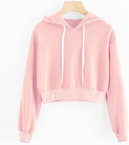 High Quality Custom Logo Cotton Long Sleeve Pullover Women Crop Top Hoodie for Gym Clothing Out <b>Door</b> Fitness With Private Logo - Product Image 1