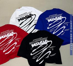 T-shirt pour homme surdimensionné à manches courtes, imprimé, en coton, coupe classique, streetwear, vêtements décontractés - Product Image 1