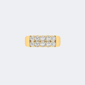 1.55CTW Round Cut Cluster Set Double Row <b>Statement</b> <b>Ring</b> - Product Image 4