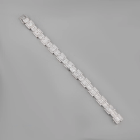 Bracelet en perles d'eau douce de qualité VVS1 géométriques, chaîne en alliage plaqué argent, bijoux vintage pour femmes et hommes, cadeau