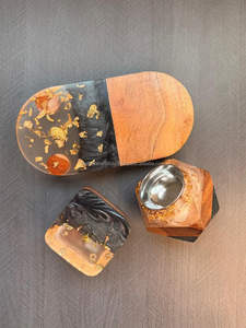 Brûleur d'encens Bakhoor en bois et résine époxy 100% naturelle, fait main en Inde, écologique, pour la maison et l'hôtel, diffuseur d'aromathérapie, rangement - Product Image 5