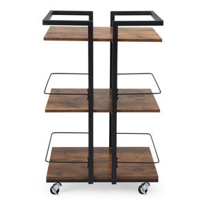 Carrello portaoggetti da salone a più livelli in ferro con ruote universali - Product Image 4