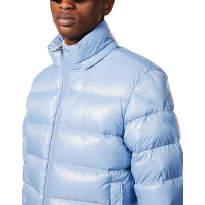 Custom Men's Green Quilted Puffer Coat <b>Waterproof</b> Winter <b>Jacket</b> with Bubble <b>Padding</b> Designer Embroidered Technique Plain Dyed - Product Image 2