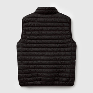 <b>Men's</b> <b>Black</b> Quilted Puffer <b>Vest</b> Stand Collar Zipper Closure Windproof Casual Winter Outerwear Sleeveless Lightweight Gilet - Product Image 2