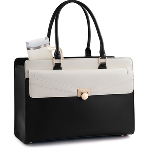 Bolso de hombro profesional para mujer, diseño estructurado, espacioso, elegante, de cuero genuino, para el trabajo. - Product Image 3