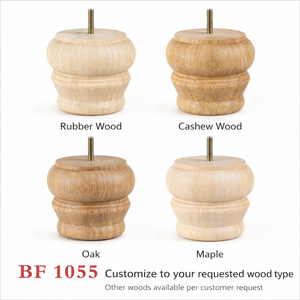 Pieds de remplacement en bois massif ronds, robustes, de style classique, pour canapé ou armoire, avec installation facile - Product Image 3