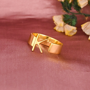 Anillo Ajustable de Latón con Letra K Chapado en Oro, Elegante y Moderno, para Mujer, Regalo de Boda o Compromiso, Lote al por Mayor de 25 Pares - Product Image 2