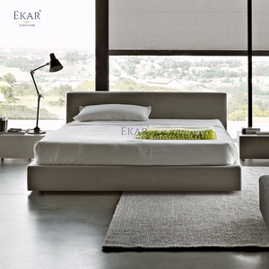 <span class=keywords><strong>Letto</strong></span> Moderno Minimalista <span class=keywords><strong>con</strong></span> Testiera Bassa, Elegante Struttura Imbottita per Camera da <span class=keywords><strong>Letto</strong></span>, Hotel o Appartamento - Product Image 3