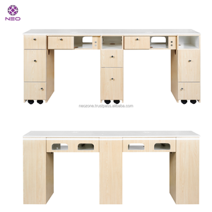 Tables de manucure modernes et élégantes en contreplaqué MDF, écologiques, de luxe, fabriquées au Vietnam, pour salons de manucure minimalistes haut de gamme, avec bar à ongles. - Product Image 4