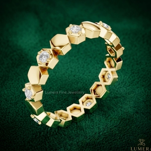 แหวนเพชรทองคำขาวสำหรับผู้หญิงจาก Lumera Fine Jewelry ทรงกลมเจียระไนแบบบริลเลียนท์ ได้รับการรับรองจาก GIA แหวนแต่งงานสุดหรู - Product Image 3