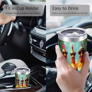 Stainless Steel Tumbler 20oz <b>Double</b> <b>Wall</b> Insulated Keep Hot Cold Travel <b>Mug</b> For Home Office Daily Use - Product Image 4