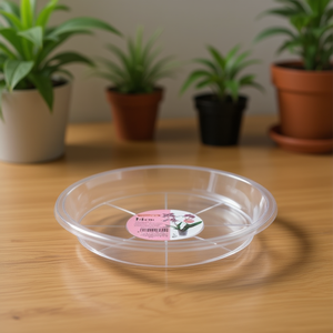 Pot de fleurs transparent de 14 cm avec fond en PS pour plantes d'intérieur et jardins extérieurs - Product Image 2