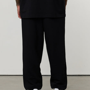 Pantalon de survêtement en coton noir pour homme, taille élastique, décontracté, avec poches, coupe droite, pour l'automne - Product Image 4