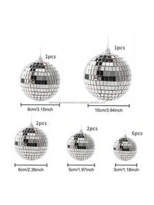 Disco Party Ball Mosaic Decorative Art Craft Sphere Ornament Glass Tiles Design Pattern <b>Framed</b> Mirror - Product Image 3