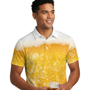 Camisa Polo Estampada para Hombre, Manga Corta, Casual, Tejida, con Botones - Product Image 3