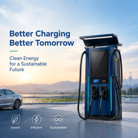 Chargeur rapide DC double pistolet 160kW 240kW avec écran publicitaire et affichage numérique GBT CCS2 IP55 extérieur
