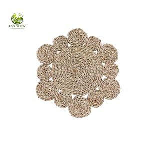 Set de table tressé en jacinthe d'eau, écologique, non toxique, réutilisable, fait main, classique, pour table à manger, décoration naturelle pour la maison - Product Image 1