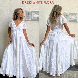 Vintage White Eco-Friendly Maxi Dress Women <b>Boho</b> Shoulder Spaghetti Strap Embroidery Hollow Natural Waist Organic Cotton Summer - Product Image 4