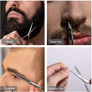 Surgical Grade Stainless Men's <b>Beard</b> <b>Scissors</b> 5.1 Inch Multipurpose Men's Grooming Shears Barber Salon use Mustache <b>Scissors</b> - Product Image 4