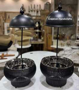 Cacerola de madera de lujo con tapa floral dorada, olla de servir hecha a mano de diseño, utensilios de cocina. - Product Image 2