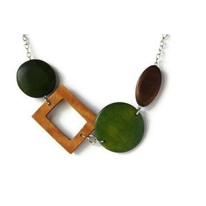 Collier en bois de style classique fait à la main pour femmes, accessoires de mode en cristal, bijoux - Product Image 5