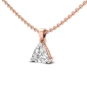 Pendentif en or plaqué avec diamant naturel taillé en triangle, couleur D, certifié IGI, bijoux tendance personnalisés pour homme et femme, cadeau de mariage - Product Image 1