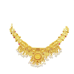 Juego de Collar Chapado en Oro Estilo Templo Jewelemarket Heritage con Piedra Pota Fina y Perlas de Imitación para Ocasiones Nupciales - 10575463PGR - Product Image 2