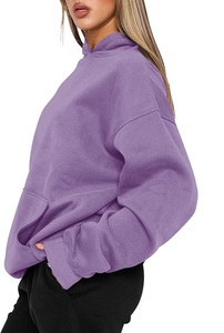 Sweat à capuche oversize décontracté et confortable pour femme, couleur unie, service OEM, best-seller, fabriqué en usine au Bangladesh, meilleur prix - Product Image 3