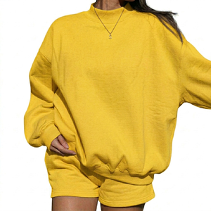 Conjunto de 2 Piezas Personalizado de Invierno para Mujer, Sudadera de Cuello Alto, Estilo Urbano, Transpirable, Ecológico, de Poliéster y Algodón - Product Image 5