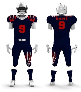 Uniformes de football américain personnalisables, 100% polyester, imprimés par transfert thermique, col en V, ajustés, pour hommes adultes, toutes saisons, séchage rapide - Product Image 1