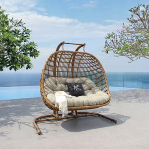 Rattan <b>Hanging</b> <b>Chair</b> Outdoor Garden Swing Seat With Cushion Tropical Style Furniture For Patio Balcony - Product Image 1