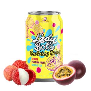 Madam Hong Boisson aromatisée à la pêche et à la fraise avec pop-boba en boîte de 320ml - Product Image 3