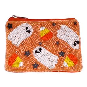 Bolsa de Halloween con Cierre, Bordada a Mano, con Cuentas Negras y Naranjas, Diseño Adorable, Último Diseño de la India - Product Image 3